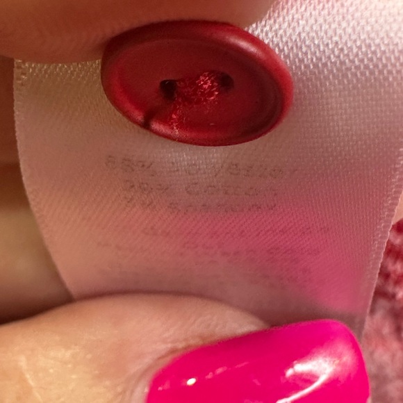 T by Talbots MP Red Striped Knit Top Button Shoulder & Sleeve Petite - Picture 9 of 9